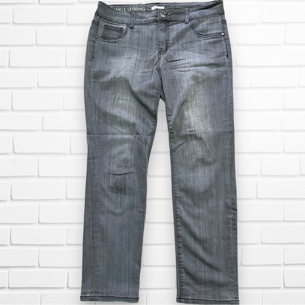 Blue Asphalt Perfect Ankle Legging Grey Distressed XL